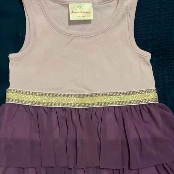 Purple and Cream Kids Dress - Picture 3 of 6